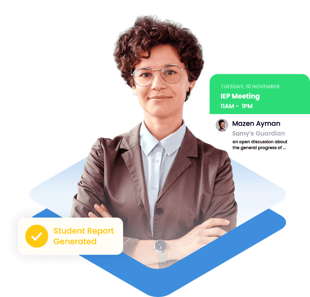 Teacher with notebook